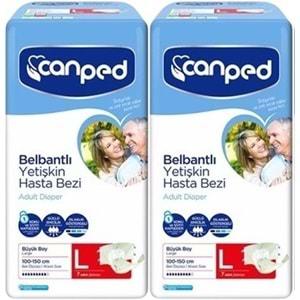 Canped Hasta Bezi Yetişkin Bel Bantlı Polietilen L-Large Büyük Boy 14 Adet (2PK*7)