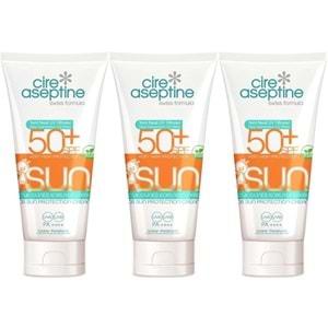 Cire Aseptine Sun Güneş Koruyucu Kremi Çocuk 50+ SPF 150 ML (3 Lü Set)