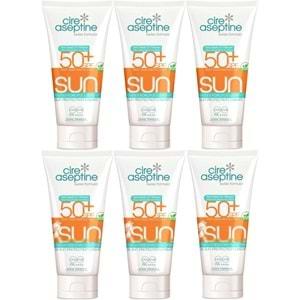 Cire Aseptine Sun Güneş Kremi 50+ SPF 150 ML + Güneş Kremi Çocuk 50+ SPF 150 ML Karma (6 Lı Set)