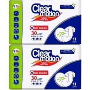 Clearmotion Yetişkin Hasta Bezi Bel Bantlı XL - Ekstra Büyük - Extra Large 60 Adet (2PK*30)