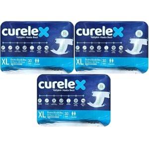 Curelex Hasta Bezi Yetişkin Bel Bantlı Tekstil Yüzey XL-Extra Large Boy 90 Adet Tekli Pk (3PK*30)