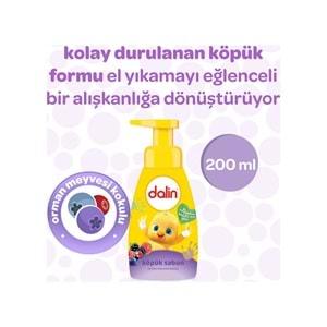 Dalin Köpük Sabun 200ML Orman Meyveli Çoçuklarınız için (4 Lü Set)