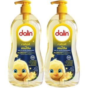 Dalin Bebek Saç ve Vücut Şampuanı 700ML Rahat ve Mutlu Pompalı (2 Li Set)