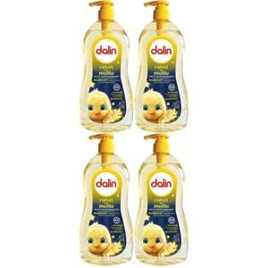 Dalin Bebek Saç ve Vücut Şampuanı 700ML Rahat ve Mutlu Pompalı (4 Lü Set)