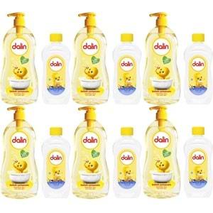 Dalin Bebek Şampuanı Klasik 700ML Pompalı + 100ML Bebek Yağı (Rahat ve Mutlu) (6 Lı Set)