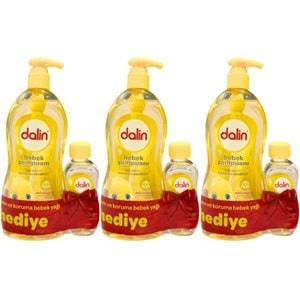 Dalin Bebek Şampuanı Klasik 700ML Pompalı + Bebek Yağı Hediye 100ML (Nem Koruma) (3 Lü Set)