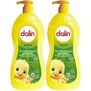 Dalin Bebek Saç & Vücut Şampuanı 700ML Nem ve Koruma Avakado Özlü (Pompalı) (2 Li Set)