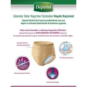 Depend Emici Külot Hasta Bezi Medium - Orta Kadın 60 Adet (2PK*30)