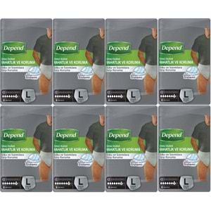 Depend Emici Külot Pants Hasta Bezi L - Büyük - Large Erkek 64 Adet (8PK*8)