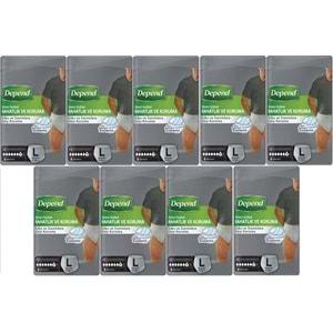 Depend Emici Külot Pants Yetişkin Bezi L - Büyük - Large Erkek 72 Adet (9PK*8)