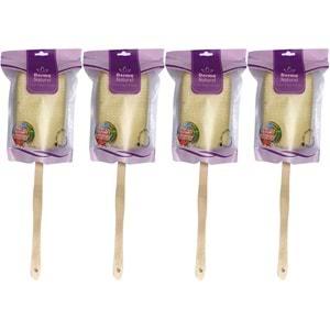 Derma Naturel Palmiye Örme Sopalı Banyo Sırt Lifi (8*24CM) MS-09 (4 Lü Set)
