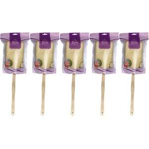 Derma Naturel Palmiye Örme Sopalı Banyo Sırt Lifi (8*24CM) MS-09 (5 Li Set)