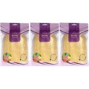 Derma Naturel Loofah Kabak Havlu Banyo Eldiveni (15*24CM) MS-11 (3 Lü Set)