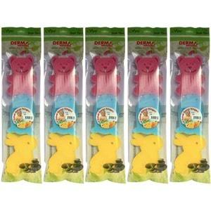 Derma Naturel 3 Lü Renkli Bebek Banyo Süngeri (5 Li Set)
