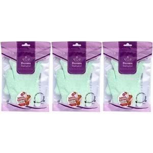 Derma Naturel Parmaklı Banyo Eldiveni MS-23 (3 Lü Set)