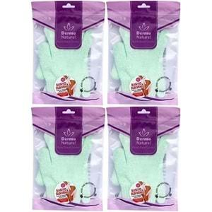 Derma Naturel Parmaklı Banyo Eldiveni MS-23 (4 Lü Set)