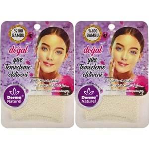 Derma Naturel Bambu Yüz Temizleme Eldiveni MS-32 (2 Li Set)