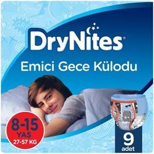 Drynites Emici Gece Külodu/Külot Bez Erkek 8-15 Yaş (27-57KG) Large 27 Adet (3PK*9) (Alt Islatmalara Karşı)