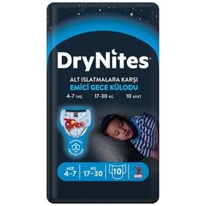 Drynites Emici Gece Külodu/Külot Bez Erkek 4-7 Yaş (17-30KG) Small 30 Adet (3PK*10) (Alt Islatmalara Karşı)