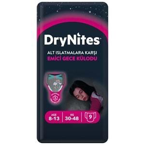 Drynites Emici Gece Külodu/Külot Bez Kız 8-13 Yaş (30-48KG) Large 108 Adet (12PK*9) (Alt Islatmalara Karşı)