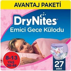 Drynites Emici Gece Külodu/Külot Bez Kız 8-13 Yaş (30-48KG) Large 108 Adet (12PK*9) (Alt Islatmalara Karşı)