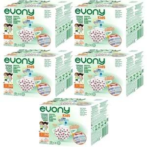 Evony 3 Katlı Filtreli Burun Telli Cerrahi Maske (Kids Çoçuklar İçin) 250 Li Set (Desenli)