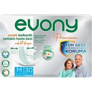 Evony Premium Hasta Bezi Yetişkin Bel Bantlı Tekstil Yüzey M-Orta 90 Adet