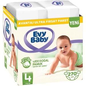 Evy Baby Bebek Bezi Beden:4 (7-14Kg) Maxi 270 Adet Avantaj Ultra Fırsat Pk