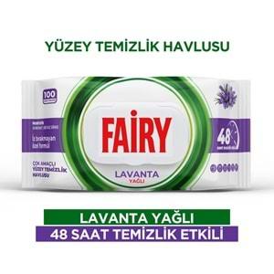 Fairy Yüzey Temizlik Havlusu 100 Yaprak Lavanta Yağlı - Beyaz Sirke - Karbonat (5 Li Set) 500 Yaprak