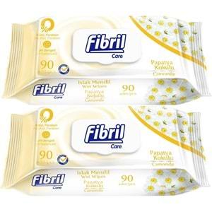 Fibril Islak Havlu Mendil 90 Yaprak Papatya Plastik Kapaklı (2 Li Set) 180 Yaprak