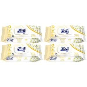 Fibril Islak Havlu Mendil 90 Yaprak Papatya Plastik Kapaklı (4 Lü Set) 360 Yaprak