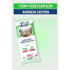 Fibril Yüzey Temizlik Havlusu 50 Yaprak XL Temizlik Kokulu 4 Lü Set 200 Yaprak Plastik Kapaklı