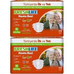 FreshLife Yetişkin Hasta Bezi Bantlı M - Medium - Orta 60 Adet (2PK*30)