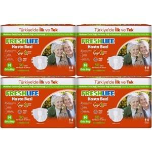 FreshLife Yetişkin Hasta Bezi Bantlı M - Medium - Orta 120 Adet (4PK*30)
