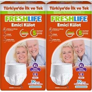 FreshLife Emici Külot Hasta Bezi XL Ekstra Büyük 60 Adet (2PK*30)