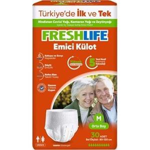 FreshLife Emici Külot Hasta Bezi Medium - Orta - M 120 Adet (4PK*30)