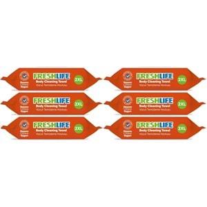 Freshlife Hasta Vücut Temizleme Islak Mendil Havlu 50 Yaprak XL (6 Lı Set)