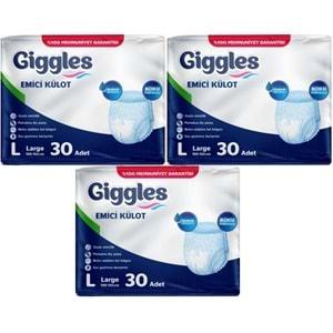 Giggles Hasta Bezi Yetişkin Emici Külot L-Büyük 90 Adet (3Pk*30)