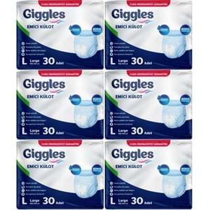 Giggles Hasta Bezi Yetişkin Emici Külot L-Büyük 180 Adet (6Pk*30)