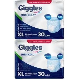 Giggles Hasta Bezi Yetişkin Emici Külot Ekstra Büyük (XL) 60 Adet (2Pk*30)