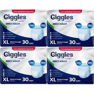 Giggles Hasta Bezi Yetişkin Emici Külot Ekstra Büyük (XL) 120 Adet (4Pk*30)