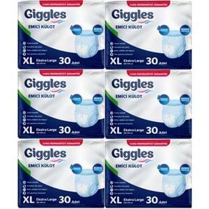 Giggles Hasta Bezi Yetişkin Emici Külot Ekstra Büyük (XL) 180 Adet (6Pk*30)