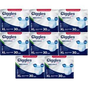 Giggles Hasta Bezi Yetişkin Emici Külot Ekstra Büyük (XL) 240 Adet (8Pk*30)