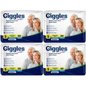 Giggles Hasta Bezi Yetişkin Bel Bantlı Tekstil Yüzey Küçük - Small (S) 120 Adet (4PK*30)