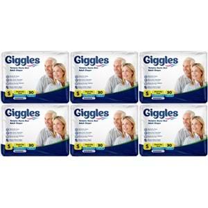 Giggles Hasta Bezi Yetişkin Bel Bantlı Tekstil Yüzey Küçük - Small (S) 180 Adet (6PK*30)