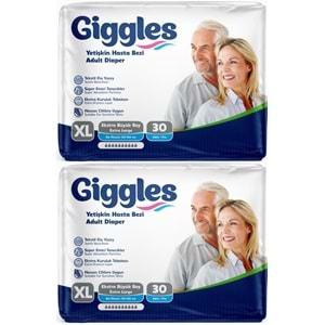 Giggles Hasta Bezi Yetişkin Bel Bantlı Tekstil Yüzey Ekstra Büyük (XL) 60 Adet (2PK*30)