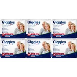 Giggles Hasta Bezi Yetişkin Bel Bantlı Tekstil Yüzey Orta - Medium (M) 180 Adet (6PK*30)
