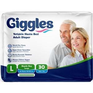 Giggles Hasta Bezi Yetişkin Bel Bantlı Tekstil Yüzey Büyük - Large (L) 90 Adet (3PK*30)