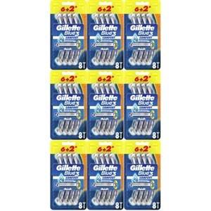 Gillette Blue3 Comfort Kullan At Tıraş Bıçağı (6+2) Toplam 72 Adet (Avantaj Pk) (9 Lu Set)