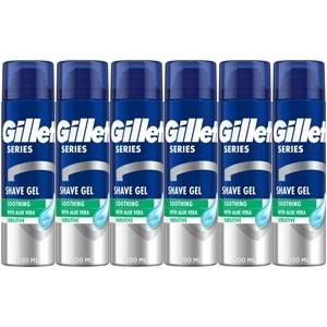 Gillette Traş Jeli Series 200ML Sensitive/Hassas/Yeşil (6PK*200ML)